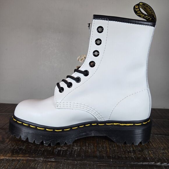 NEW Dr. Doc Martens 1460 Quad Womens Size 6 Lace Up Boots White Leather 26499 - Picture 6 of 12